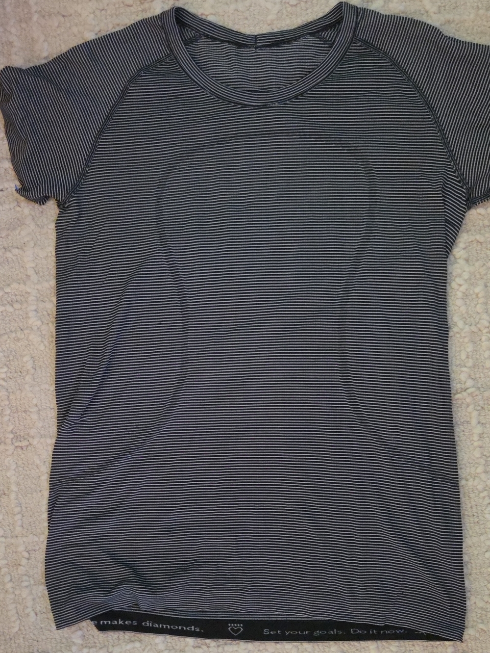Lululemon Swiftly Tech Short Sleeve 2.0 Tempo Stripe Black White Size 6